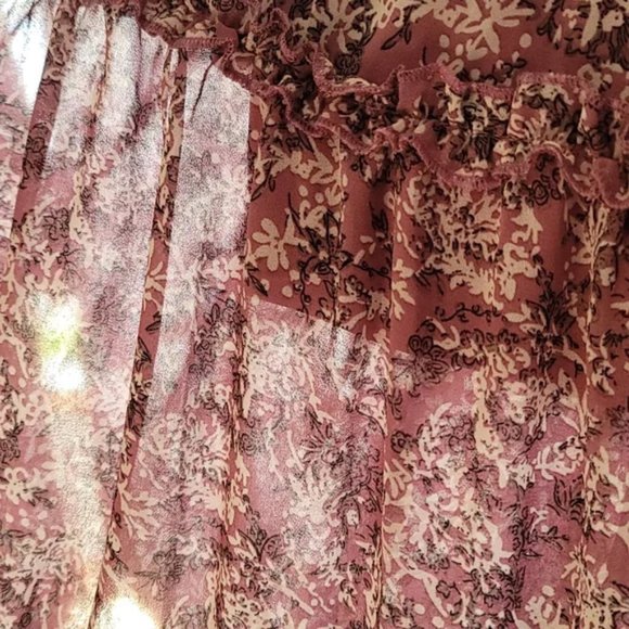 Ladies Purple Pink Mauve Floral Embroidered Tiered Maxi Dress - FINAL CLEARANCE - Picture 10 of 11